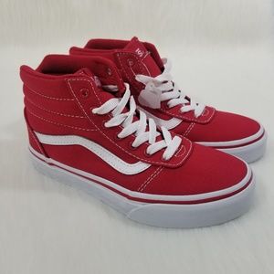 kids red and white vans